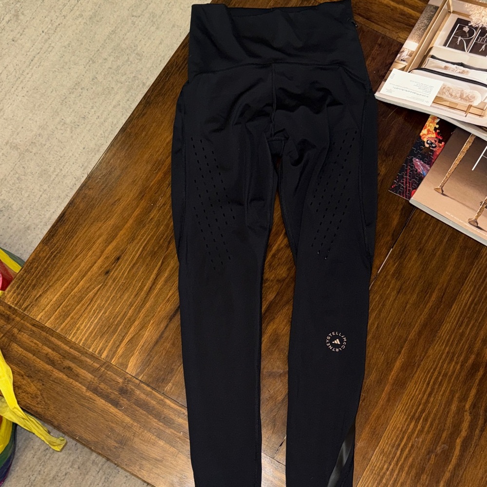 Adidas "STELLA/McCARTNEY High-Waist Black Leggings with Perforated Panels